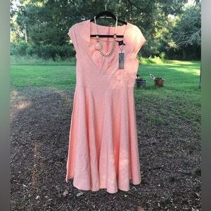 New Gowntown Gown town peach retro dress